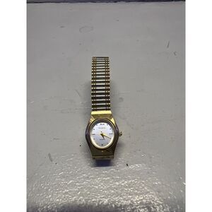 Armitron Now Watch Women's Gold Tone Oval Dial Stretch Band Vtg